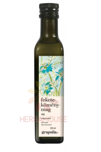 Grapoila Olej z černého kmínu (Nigella Sativa) lisovaný za studena (250ml) Obrázek pro Grapoila Olej z černého kmínu (Nigella Sativa) lisovaný za studena (250ml)