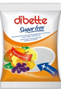 Dibette Wellness Drops ovocný bez cukru se sladidly a vitaminem C (70g) Obrázek pro Dibette Wellness Drops ovocný bez cukru se sladidly a vitaminem C (70g)
