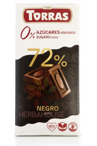 Torras Bezlepková hořká čokoláda 72% bez přidaného cukru (75g) Obrázek pro Torras Bezlepková hořká čokoláda 72% bez přidaného cukru (75g)