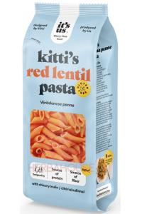 It´s us Kittis Bezlepkové těstoviny z červené čočky - penne (200g) Obrázek pro It´s us Kittis Bezlepkové těstoviny z červené čočky - penne (200g)